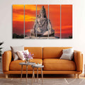 VIBECRAFTS Shiva Meditating Wall Painting of Five Pieces For Home|Office|Living Room|Gift (PTVC5Pcs4_8739)