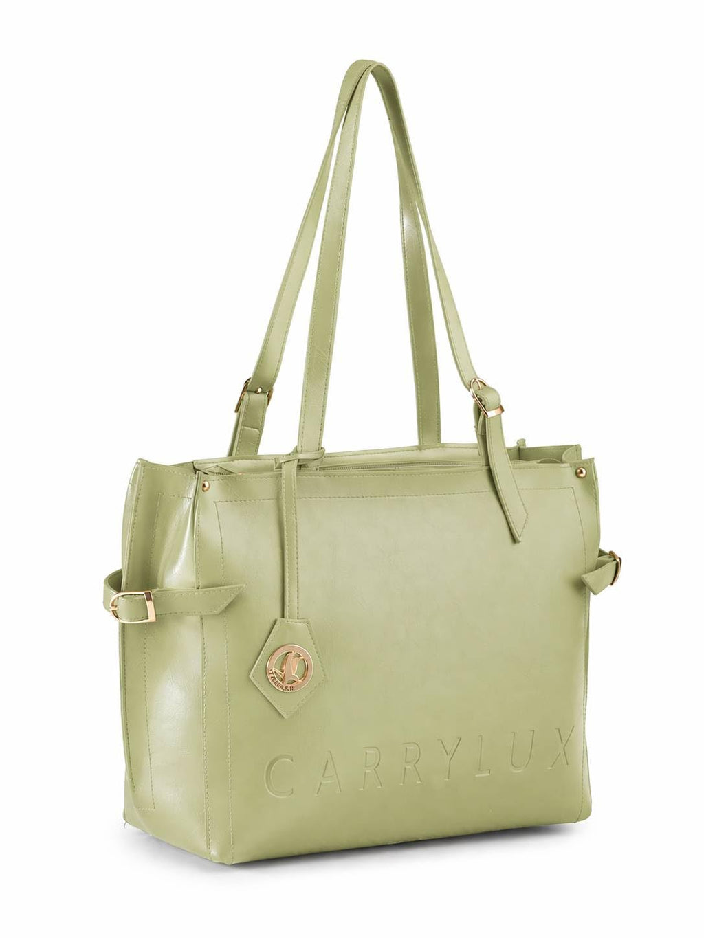 Carrylux Women's Soft PU Leather Tote Bag | Large Single Compartment Shoulder Handbag, Office, College & Casual | Pista Green