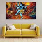 VIBECRAFTS Abstract Art Shiva Five Pieces Canvas Wall Painting For Home|Office|Living Room|Gift (PTVC5Pcs4_8647)