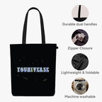 Eco Right Canvas Tote Bags for Women with Zip, College Bag for Girls, 100% Organic Cotton Tote Bag for Shopping, Travel & beach bags for women (Youniverse)