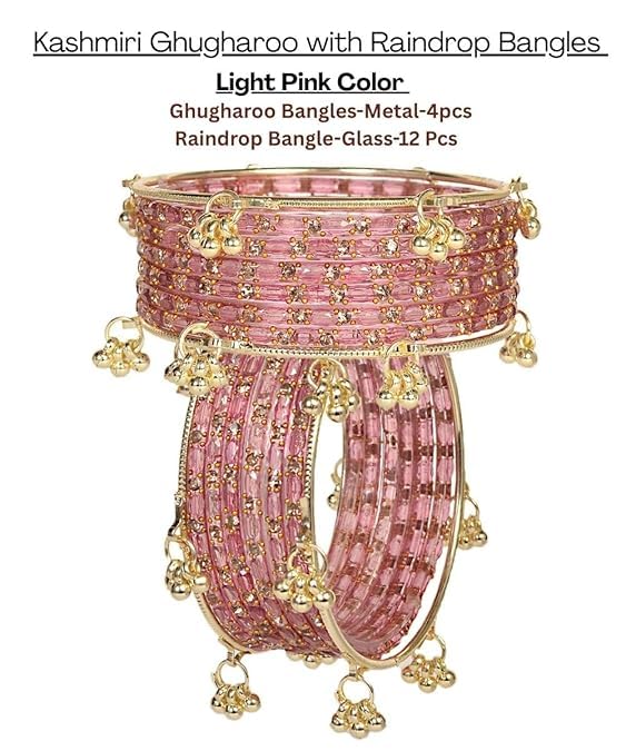 AGPTEK Kashmiri Bangles Bracelet Chudia Set of 16 for Women Bridal Marriage Bride Traditional Wedding Jewelry Indian Ethnic Party Ladies Fashion Bangle Chudia Set Handmade Stylish Bridal Chooda