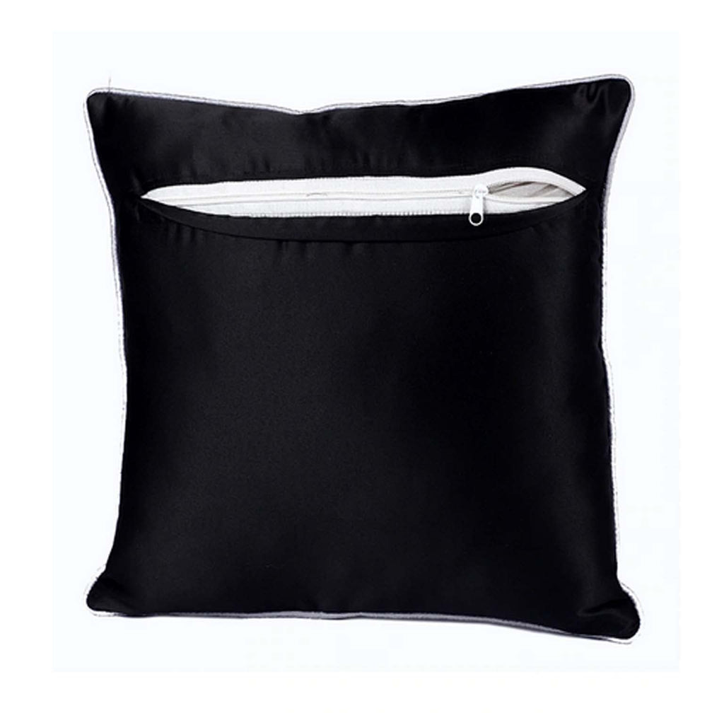 JDX Velvet Decorative 250 TC Cushion Cover for Living Room and Sofa, 8073_Black