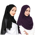 Premium Chiffon Hijab Head Scarf Shawl Wrap for Women (Balck and Purple)