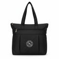 Bag-Age HB53 Large Tote Bag for Girls & Women | Water-Resistant Nylon Handbag with Multiple Compartments, Laptop Work Bag for Office, Travel, Shopping & Daily Use (Black)