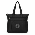 Bag-Age HB53 Large Tote Bag for Girls & Women | Water-Resistant Nylon Handbag with Multiple Compartments, Laptop Work Bag for Office, Travel, Shopping & Daily Use (Black)