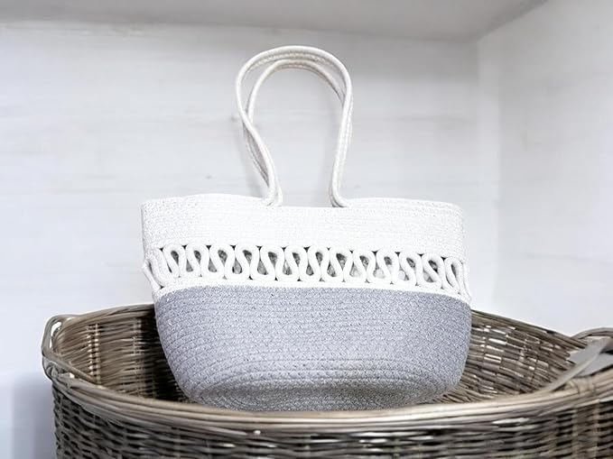 Women's Handmade Jute Tote Bag | Boho Bamboo Beach Basket Bag