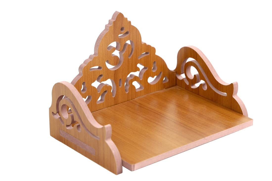kriyanta Small Wooden Temple for Home & Office, Light Weight Puja Mandir, Perfect for Smaller Spaces. (Hindolo 25)