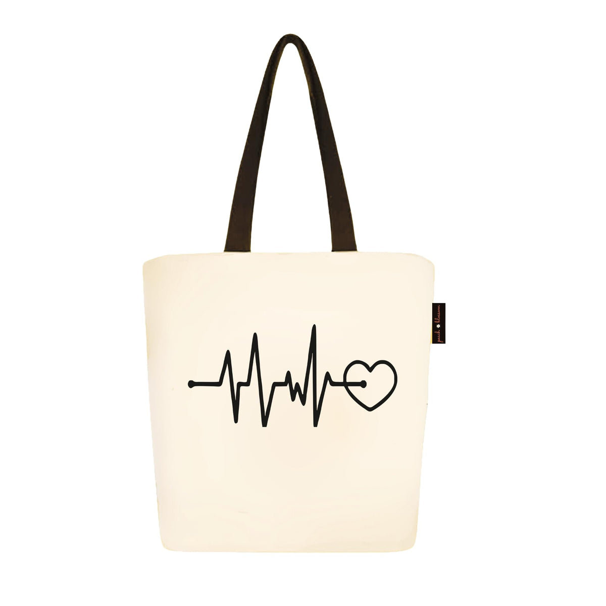 Peach Blossom Tote Bags With Zip, 100% Cotton Shopping/Grocery Bag, Multi-Purpose Canvas Bag 5kgs Capacity, 2 Pack (WhitePulseline)