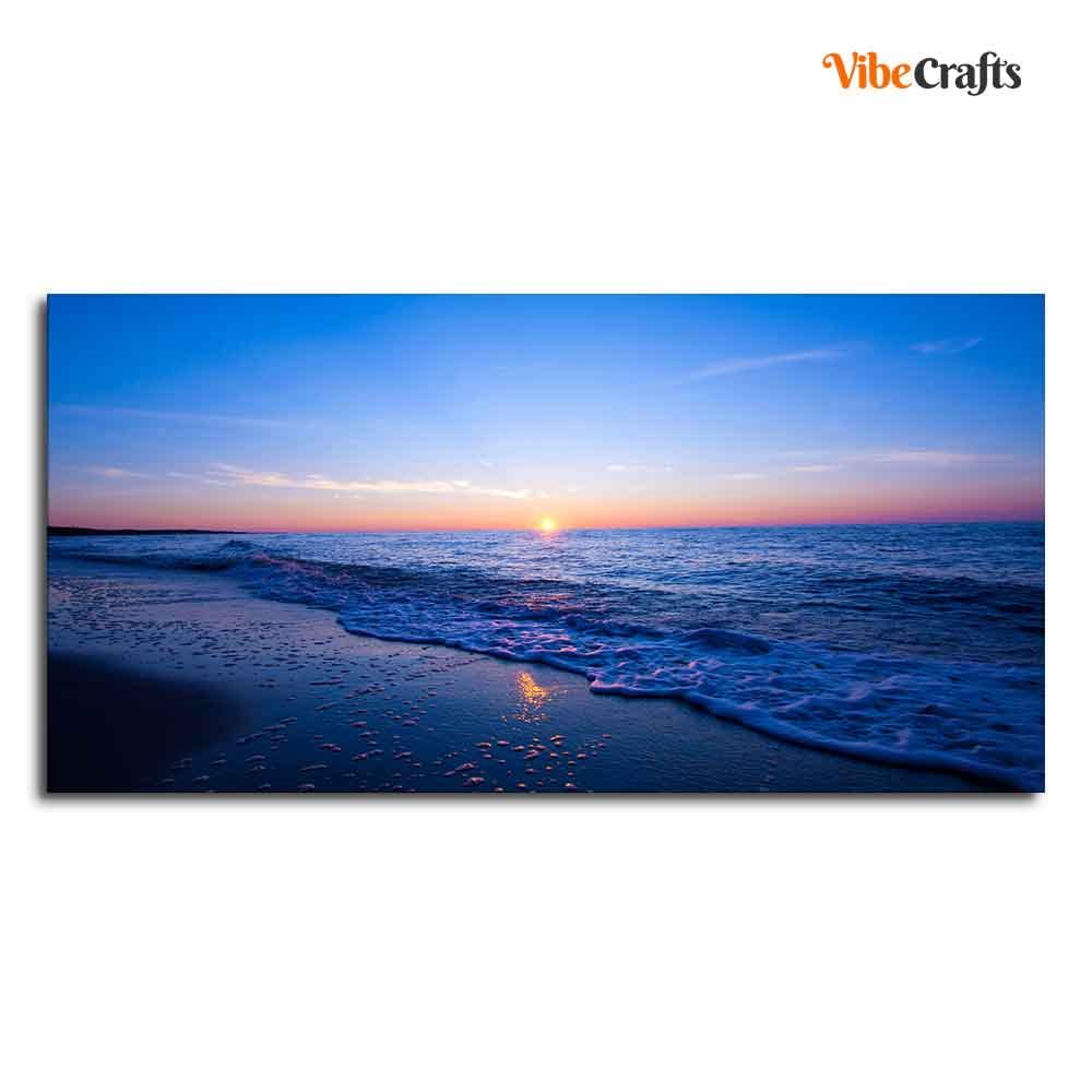 VIBECRAFTS Canvas Paintings for Living Room Drawing Room Sunset Sea Horizon Canvas Wall Painting for Home|Office|Gift(PTVCH_2388)