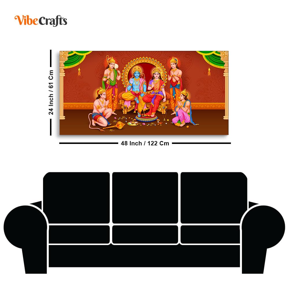 VIBECRAFTS Canvas Paintings for Living Room Drawing Room Hindus Canvas Wall Painting Fitted With Wooden Frame For Home | Office | Living Room | Gift (PTVCH_2817)
