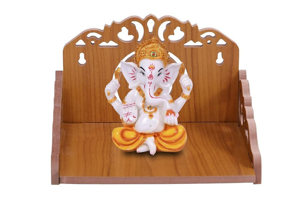 kriyanta Wooden Small Temple for Home Puja Mandir Wall Hanging and Table Top Home Mandir Temple Home Decor Beautiful Wooden Temple. (Hindolo 30)