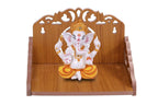 kriyanta Wooden Small Temple for Home Puja Mandir Wall Hanging and Table Top Home Mandir Temple Home Decor Beautiful Wooden Temple. (Hindolo 30)
