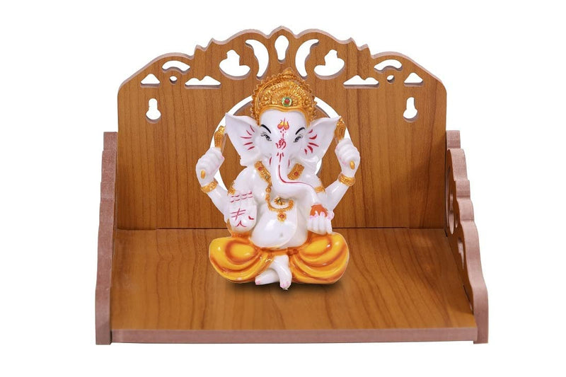 kriyanta Wooden Small Temple for Home Puja Mandir Wall Hanging and Table Top Home Mandir Temple Home Decor Beautiful Wooden Temple. (Hindolo 30)