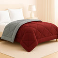 HOMEKART Microfibre All Season/Ac/Summer Plain Doubl Tone Reversible Double Bed Comforter Blanket | Quilts | Duvets |Soft Skin Friendly & Light Weight- (220 GSM, Maroon & Grey), 300 TC Kafalo