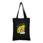 DANIOO DON'T WORRY WE CARRY Canvas Reusable Cloth Canvas Tote Bag With Zipper And Inner Pocket For Women And Girls, Travel/Beach/Gift/College Tote Bag Pack Of 1 (Black) (Orange,Yellow)