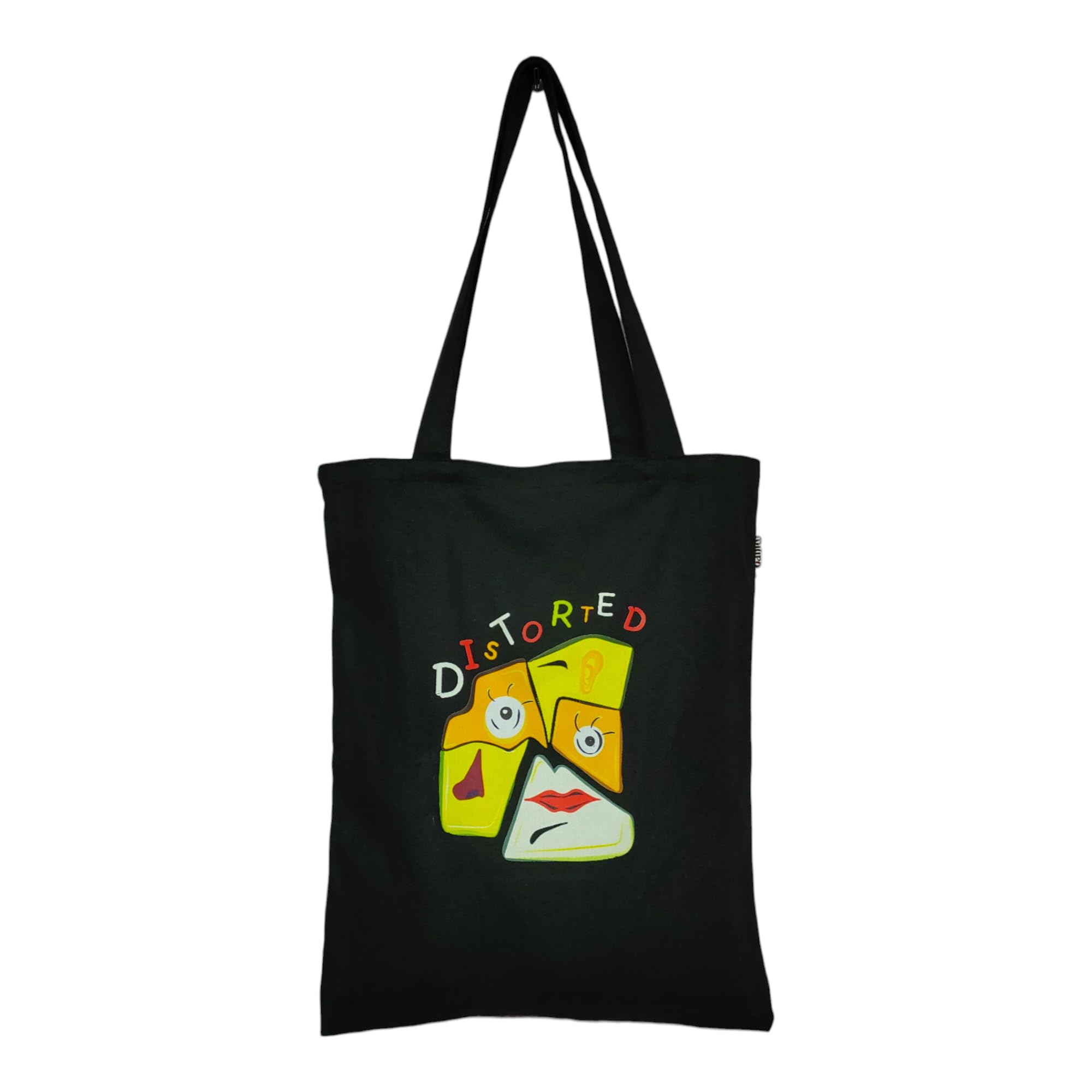 DANIOO DON'T WORRY WE CARRY Canvas Reusable Cloth Canvas Tote Bag With Zipper And Inner Pocket For Women And Girls, Travel/Beach/Gift/College Tote Bag Pack Of 1 (Black) (Orange,Yellow)