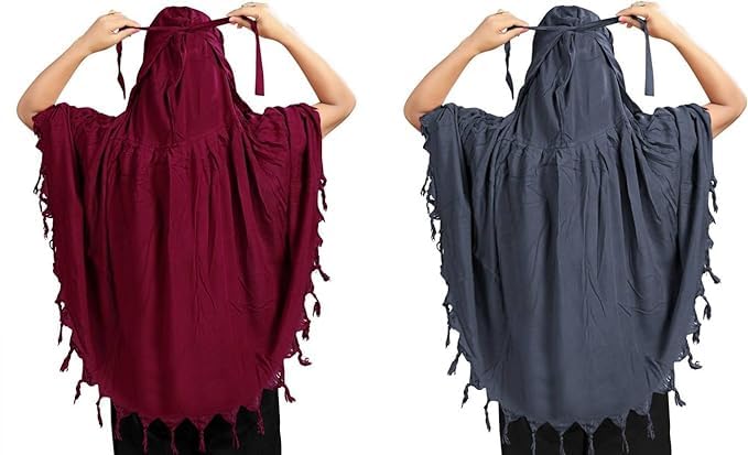 COMBO Women Cotton Stylish Hand Printed Scarf - Anti Pollution Full Face Cover With UV Sun Rays Protection Scarf (MAROON-GREY)