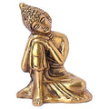 Prince Home Decor & Gifts Antique Gold Finish Metal Resting Buddha Idols for Home Decor