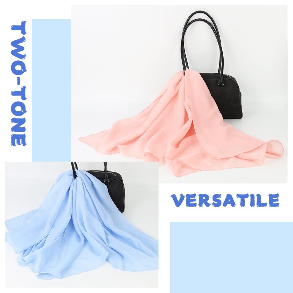 SANNIDHI 2 Pcs Hijab Scarf for Women, 38 In Square, Pink/Blue