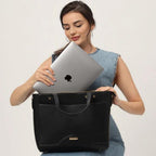 The Gusto Ardor - Premium Vegan Leather Tote Bag for Women | Stylish Hand Bag/Shoulder Bag with Zip, Fits upto 15.6 Laptop | Office, Casual, College Use | Detachable Sling, Handcrafted