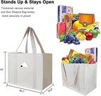 Metsi Reusable Canvas Tote Bag, Large Heavy Duty Cotton Grocery Bag with Handle, Foldable DIY Gift Bag for Shopping, Beach, Gym, Crafts, and Everyday Use, Beige, Pack of 1