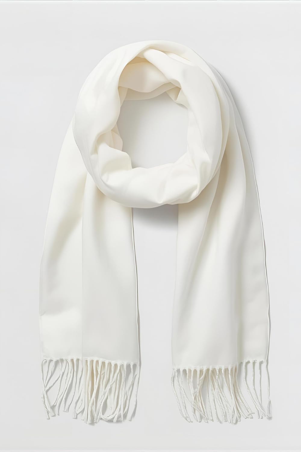FM Trends Stylish Plain Scarf for Women & Girls | Solid Color Stole, Dupatta, Shawl | Elegant Ladies Accessory (white, 1.8 meters)