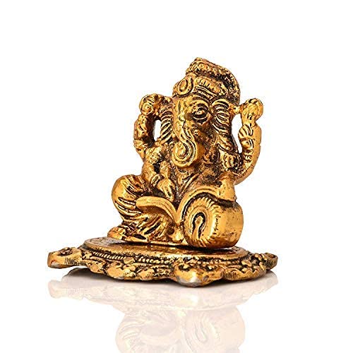White Metal Gold Color Ganesh Reding Book