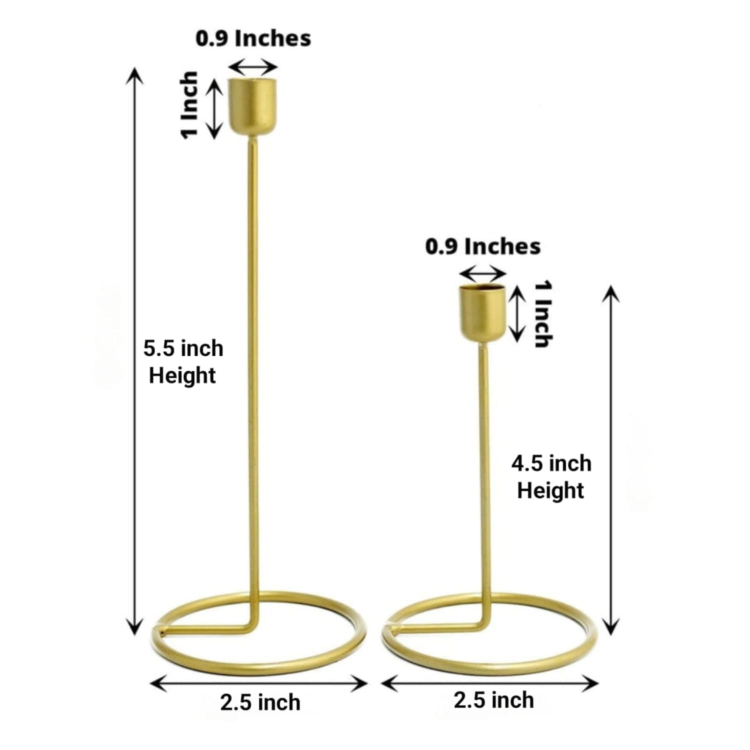 NOVELTY INDIA Set of 6 Candle Holder, Candlestick Holders Taper Candle Holder, Gold Metal Candle Stand for Home & Decor Candle Stick Holders.