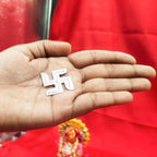 DOKCHAN Silver Swastik - Lucky and Decorative Item for House and Work, Signifying Wealth and Fortune (Size : L-2.5cm * W-2.5cm * H-0.1cm | Weight : 1.5gm Approxe)