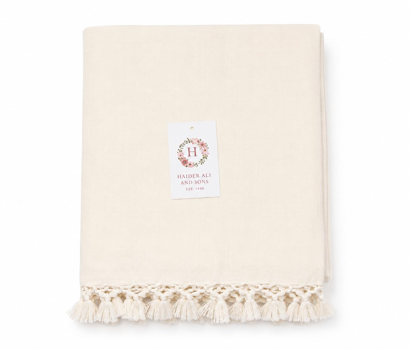 HAIDER ALI AND SONS Bhagalpuri Cotton Chadar for Single Bed | Soft Lightweight Summer AC Chadar | Handloom Cotton Top Sheet | Multipurpose Odhne Wali Chadar | Machine Washable | 245 x 130 cm | (CREAM) Kafalo