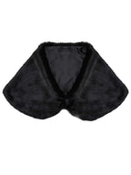 Sakytal Women's Black Faux Fur Shawl Wrap for Bride and Bridesmaid, One Size