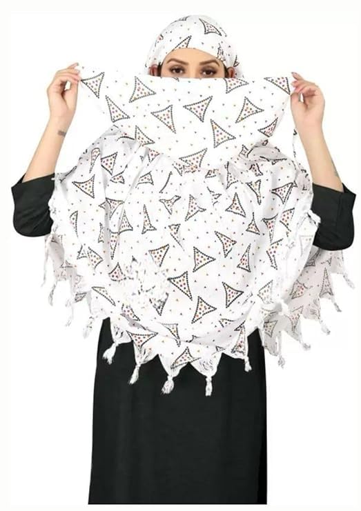 VASTTRAM Female Cotton Women'S Long Scarves Scarf Cum Mask Usable For Driver Anti Pollution Full Face Cover With Uv Sun Rays Protection, White