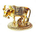 Prince Home Decor & Gifts Metal Kamdhenu Cow With Calf Statue Good Luck Holy Cow With Calf Statue/metal Cow With Calf for home decor/ Spiritual Showpiece Figurine Sculpture Vastu Decorative Handmade Home Office Showpiece Gifts