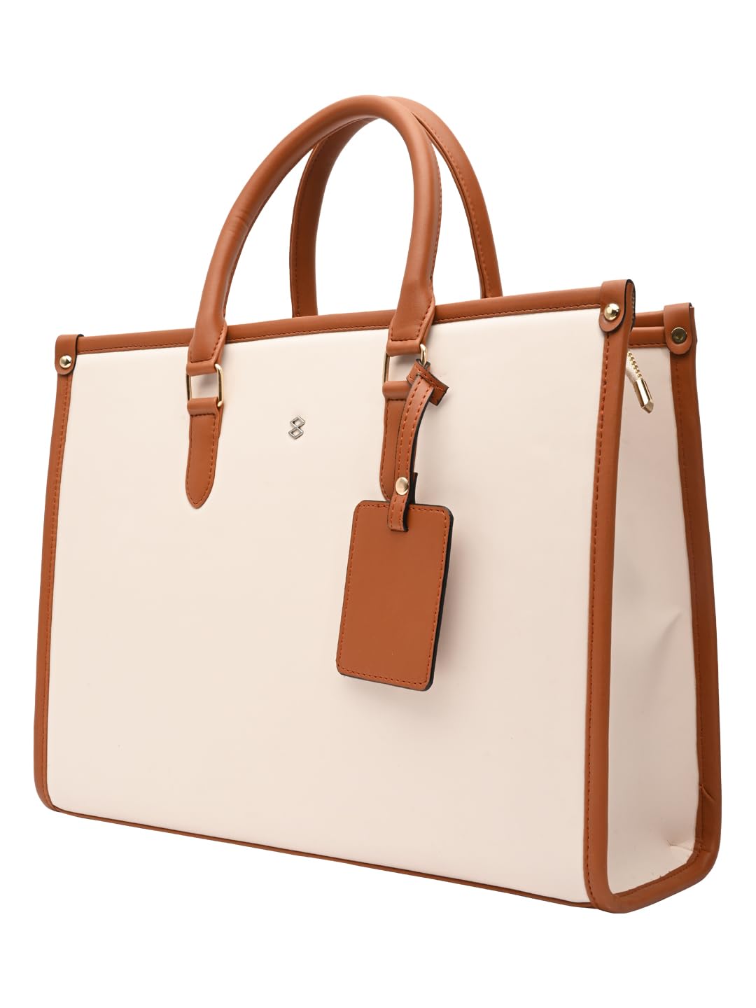 HORRA Women's 13 Inch Laptop Bag With Padded Compartment - White | Faux Leather Laptop Handbag for Office| For College | For work Latest Stylish Ladies Laptop Handbag
