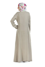 Momin Libas Pleated Yoke Silver Gray Colored Abaya & Burkha-Large…