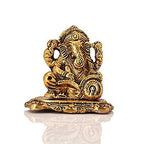 White Metal Gold Color Ganesh Reding Book