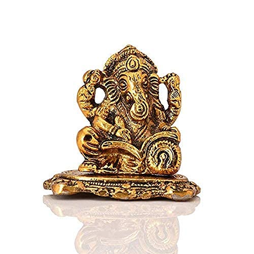 White Metal Gold Color Ganesh Reding Book