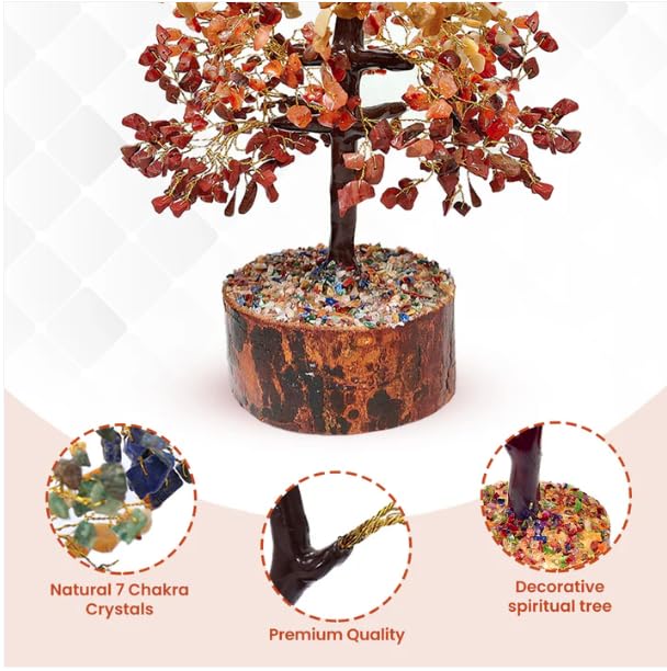 BHAGYA G 7 Chakra Crystal Tree with 1000 Gemstones - Handcrafted for Energy Healing, Meditation, Home Office Decor, Positive Vibes for Mindfulness & Wellness (1000 Beads)