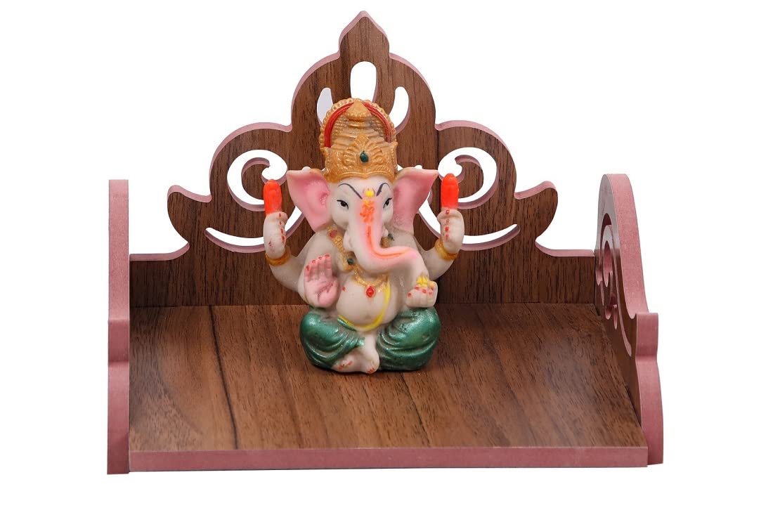 Lyrics Creation Art and Craft Wooden Beautiful Plywood Mandir Pooja Room Home Decor Office OR Home Temple Wall Hanging Product (Brown)