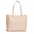IRMAO Women's Patent PU Leather Tote Bag | Large Shoulder Handbag for Office, Shopping, College & Travel | Glossy Stylish Ladies Handbag with Spacious Compartments