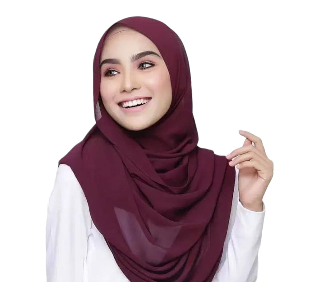 URSHIA MALAYSIAN GEORGETTE HIJAB/DIAMOND GEORGETTE HIJAB FOR WOMEN (DARK PURPLE)