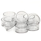 Jhintemetic® - Pack of 25 Plastic Acrylic Round Shape Tealight Cups Holders with 25 Candle Wicks (1-Inch) for DIY Candle Making (Pack of 25, Round Shape)