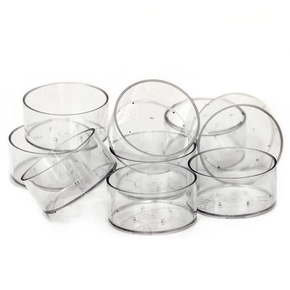 Jhintemetic® - Pack of 25 Plastic Acrylic Round Shape Tealight Cups Holders with 25 Candle Wicks (1-Inch) for DIY Candle Making (Pack of 25, Round Shape)