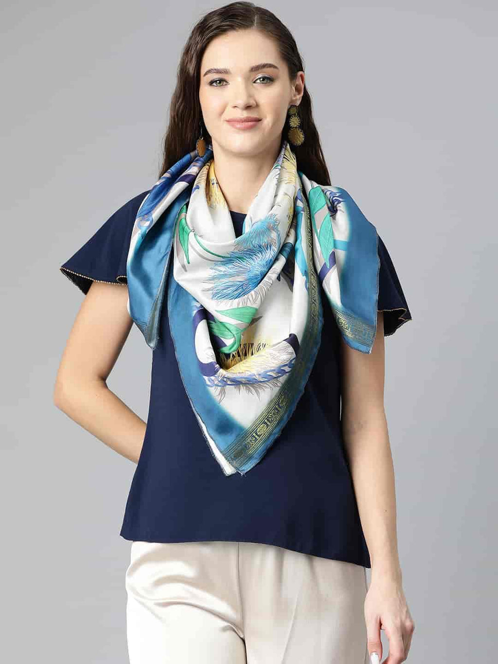 SILK LAND Women's Digital Printed Scarfs