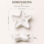 SANGU BRAND Starfish Trinket Tray for Jewellery, Decorative Catchall Dish, Ring Holder, Vanity Organizer, Makeup Display, Bathroom Counter & Home Décor, White | Pack of 1