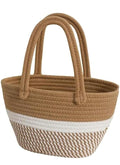 BEAUTIFUL HOMMIES Attractive Hand Bag |large Tote Bag |Summer Bag | Bucket Bag | Basket Bag | Bamboo Tote | Beach Bags for Women|Boho Bag|Handbag |Jute Bag |Handmade Bag (BEIGE AND WHITE STYLISH)