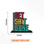 Artvibes Wooden Idols and Figurine Get Done Motivational Quote Table Decor for Office Desk|Home Decoration|Living Room|Bedroom|Modern Art Wood Showpiece Decorative Gifting Item(Sp_1103)