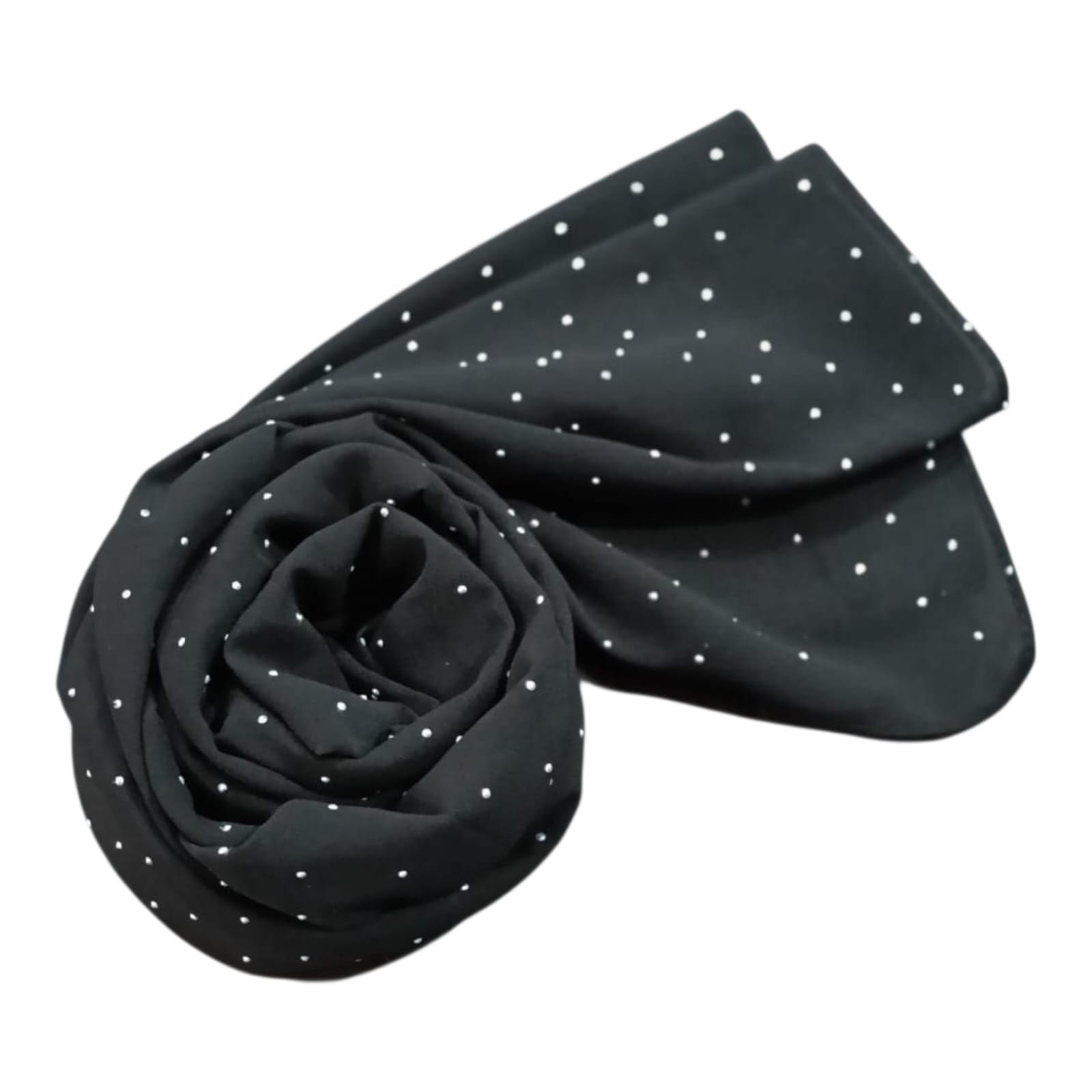 Premium Rhinestone Hijab | Korean Georgette | 70 x 30 Inch | Sparkle Scarf for Women | Soft & Lightweight Fabric (BLACK)