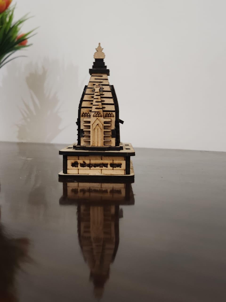 GIFTZORO Kedarnath Temple Wooden Souvenir Decorative Showpiece for Car Deshboard Home, Office | Beautiful Himalayan Kedarnath Mandir | Hand Crafted Wooden Kedarnath Dham