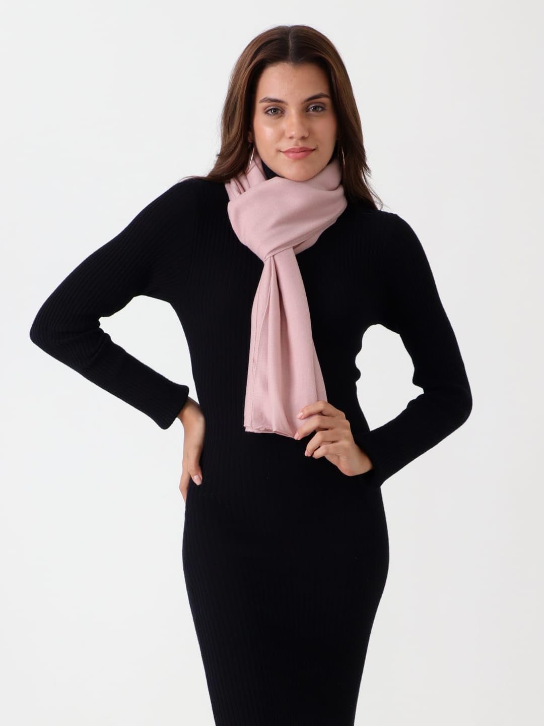 Beau Design Scarf, Lightweight Shawl Wrap for Women, Multiple Colours Available (Nude Pink)